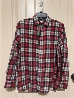 Wrangler Plaid Red & White Flannel Shirt - Unbranded